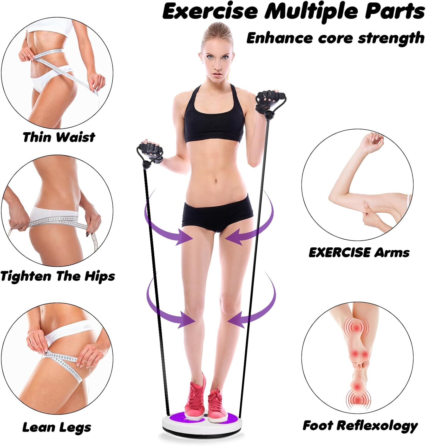 Waist Whisper Waist Twister Disc Body Shaping Waist Twisting Disc for Women Adults Cardio Weight Loss/Cardio Exercise Waist Toning Fitness Turntable for Home Workout Waist Sculptor Machine image number 3