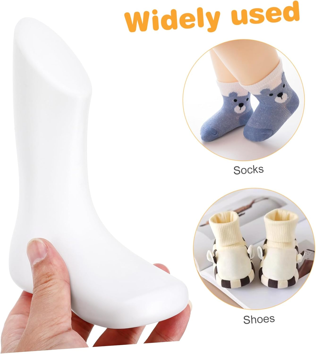 4Pcs Toddler Foot Mannequin Shoe Display Plastic Reusable Store Foot Models White and Skin Tone Small 11.5Cm 14Cm Retail Shop Supply image number 3