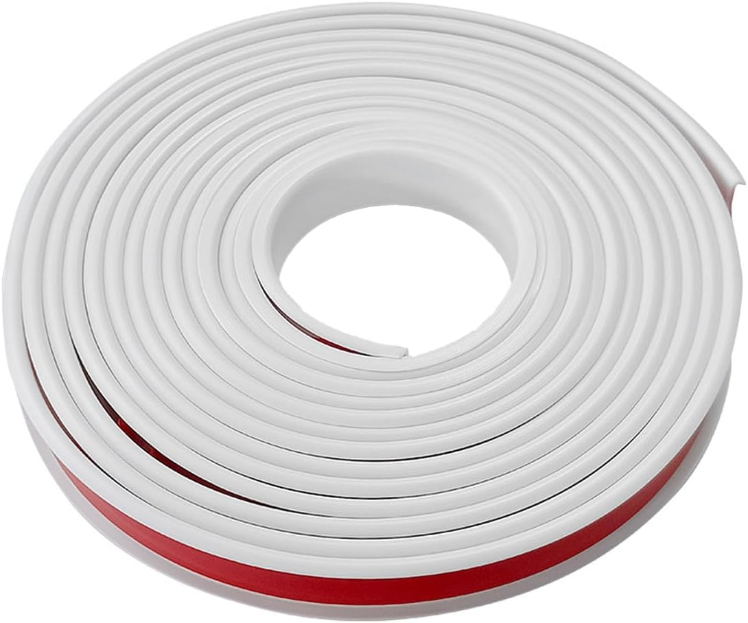 Edge Protector for Cabinets, Desk, and Furniture &ndash; White TPE Self-Adhesive Edge Banding Tape, Compatible with Various Surfaces, 5M Length, Width 16Mm，Easy to Apply &ndash; CRFY image number 1