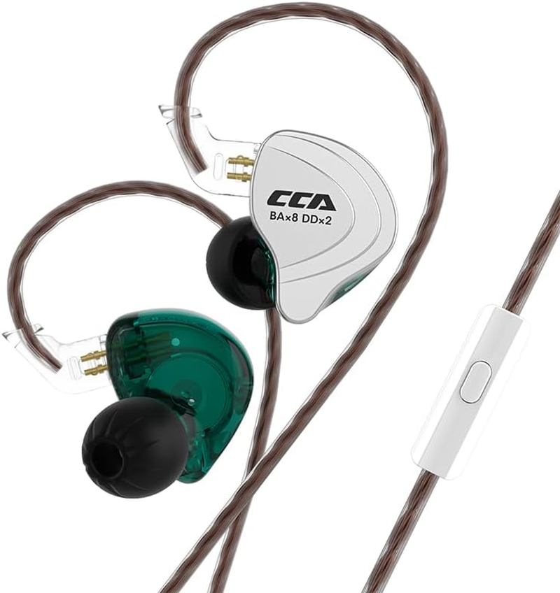 Hifi Kingdom CCA C10 1DD+4BA Hybrid Driver Hifi In-Ear Earphone Aluminum Alloy Faceplate In-Ear Monitor Cyan(No Mic)