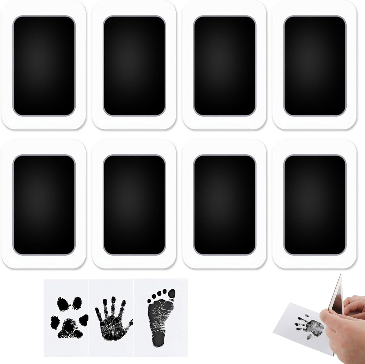 8 Pieces Baby Handprint and Footprint, Baby Imprint Set for Newborns, for Handprint, Footprint & Paw Print, Baby Footprint Set, Cat, Baby Footprint Set, for Newborns image number 3