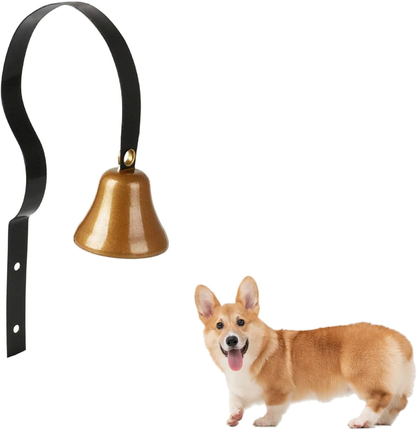 Goldtiger Dog Doorbell,Fixed Metal Dog Doorbell,Dog Bell for Door Potty Training,Bell for Dogs to Ring to Go Outside,Manual Assemble Wall Mounted Dog Door Bell (White)