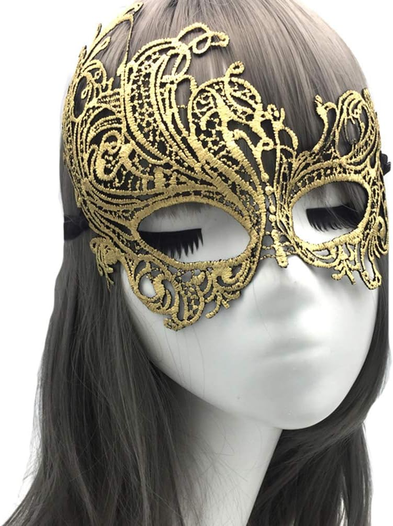 Imapo Masquerade Mask for Women, Mardi Gras Lace Masks, Cosplay Venetian Party Prom Ball Christmas Halloween Eye Lady Masks - Phoenix (Gold) image number 2