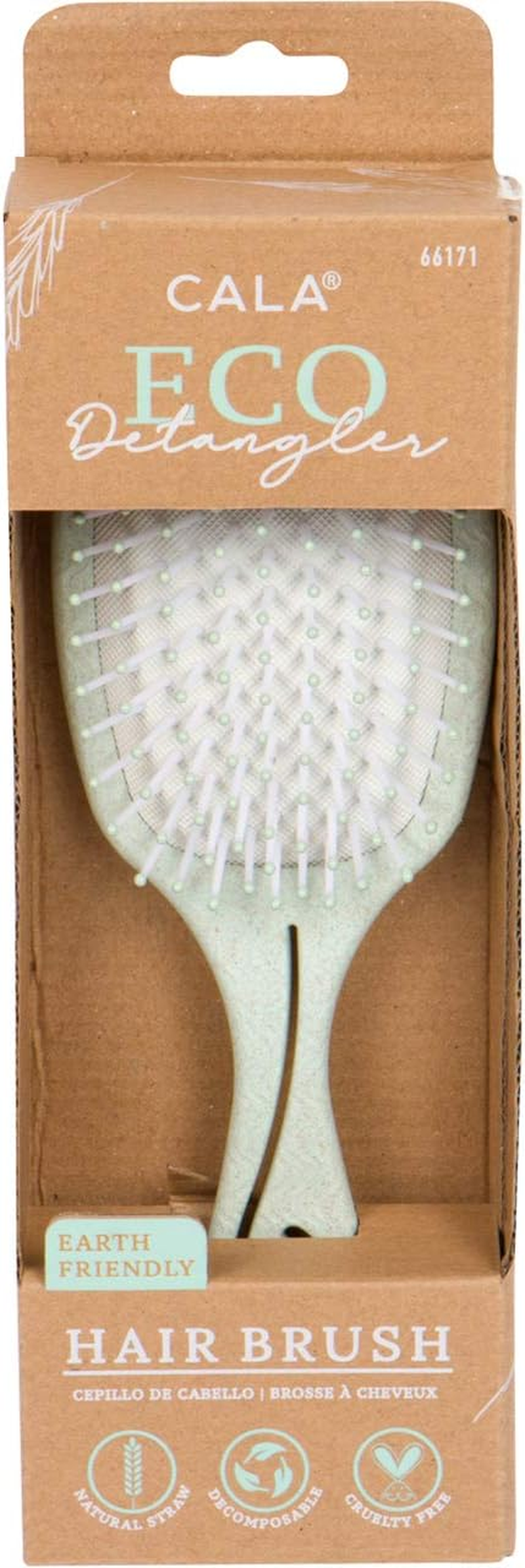 ECO DETANGLER PADDLE BRUSH: SAGE image number 1