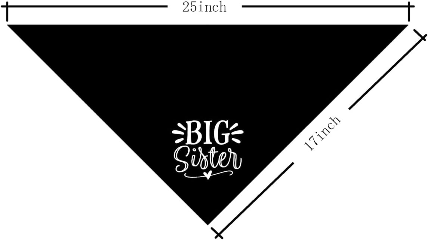 Big Sister Bandana for Dog, Pet Pregnancy Announcement, Black Dog Bandana, Big Sister Dogs Shirt, Pet Bandana for Small Medium Dogs (M) image number 2