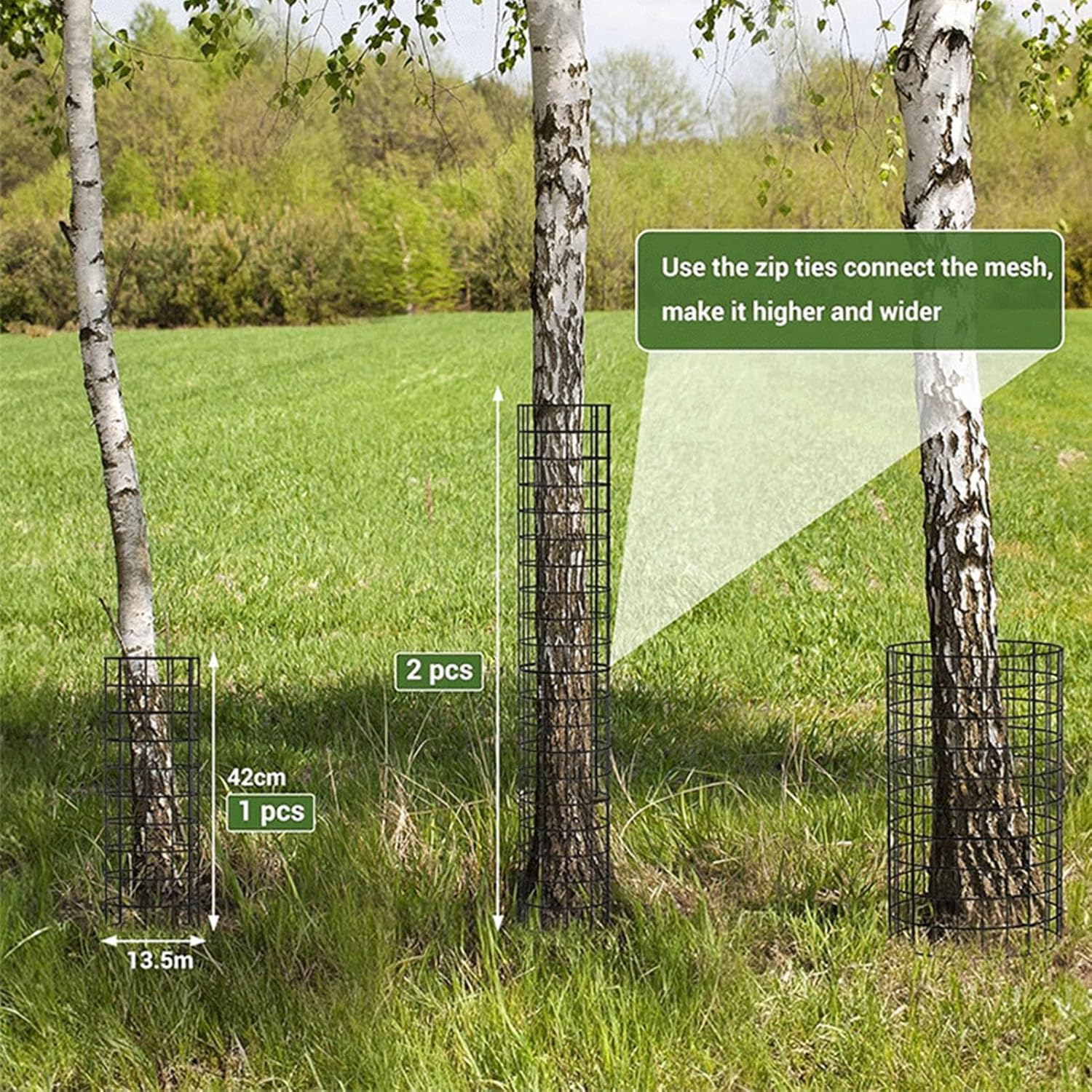 6 Pack Plant Protector from Animals, 5.31 X 16.54Inch Metal Plant Cages Wire Plant Protectors, Plant Protector from Animals, Metal Mesh to Keep Animals Out, for Garden Flowers image number 1