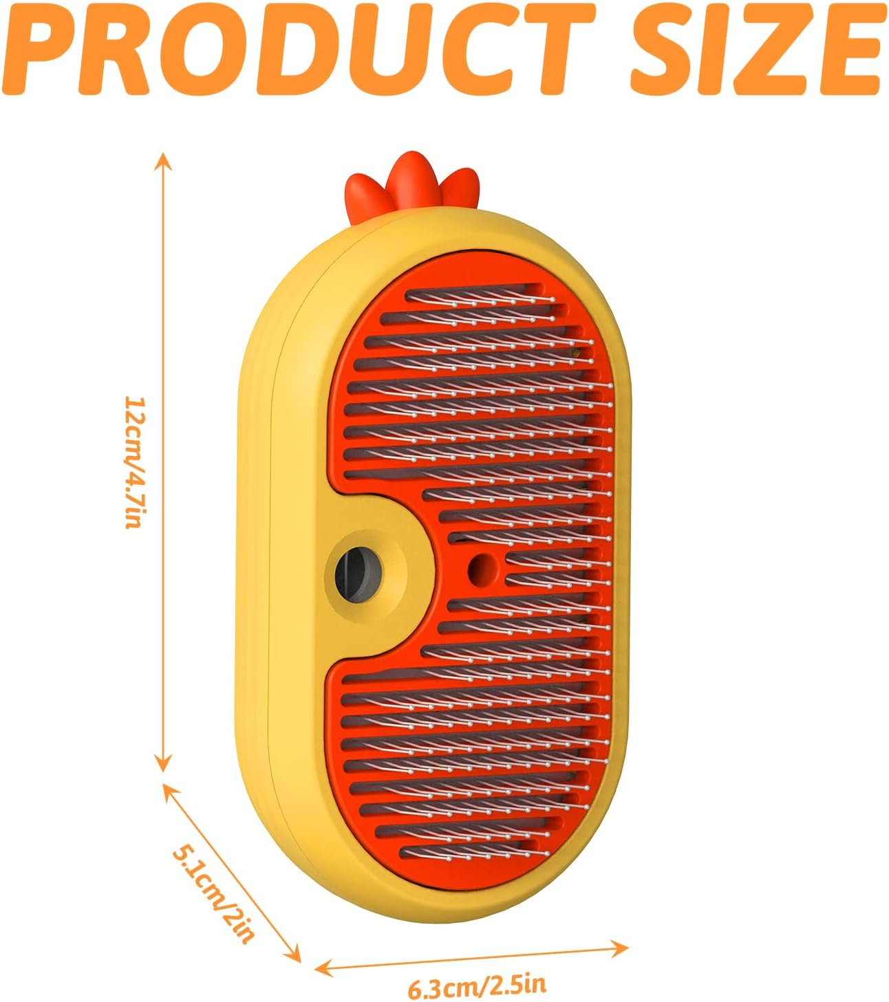 Cat Brush with Steam, 4-In-1 Steam Brush Cat, Steamer Brush Cat for Long Hair and Short Hair, Cat Brush with Water Tank, Clean Pet Hair from the Brush with One Button (Yellow) image number 6