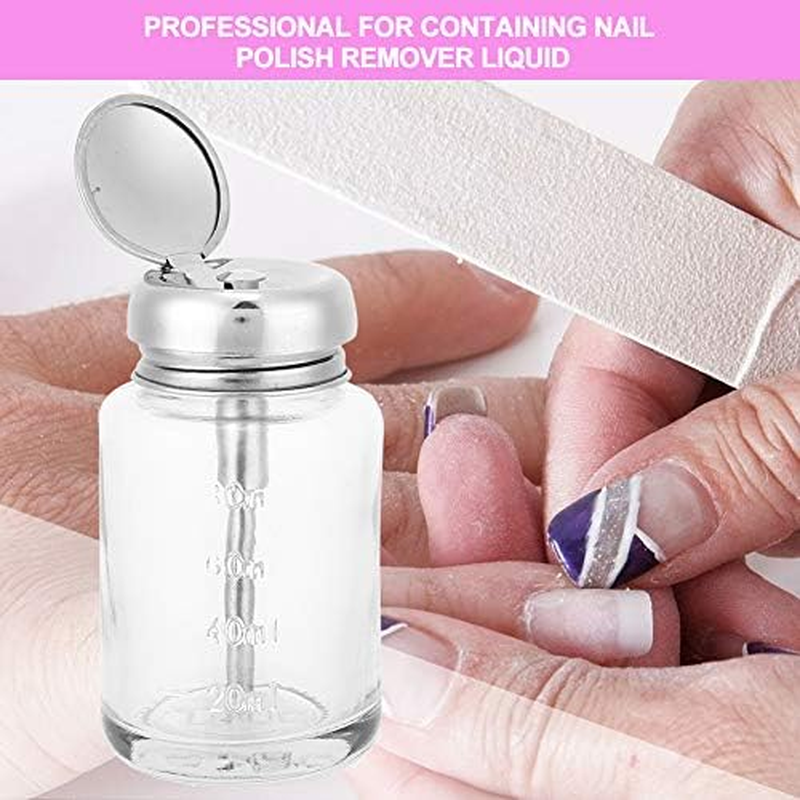 Empty Lockable Pump Dispenser Bottle for Nail Polish, Professional Nail Art Remover Dispenser, Gel Nail Polish Remover, Empty Container Manicure Accessories (Press Bottle) image number 2