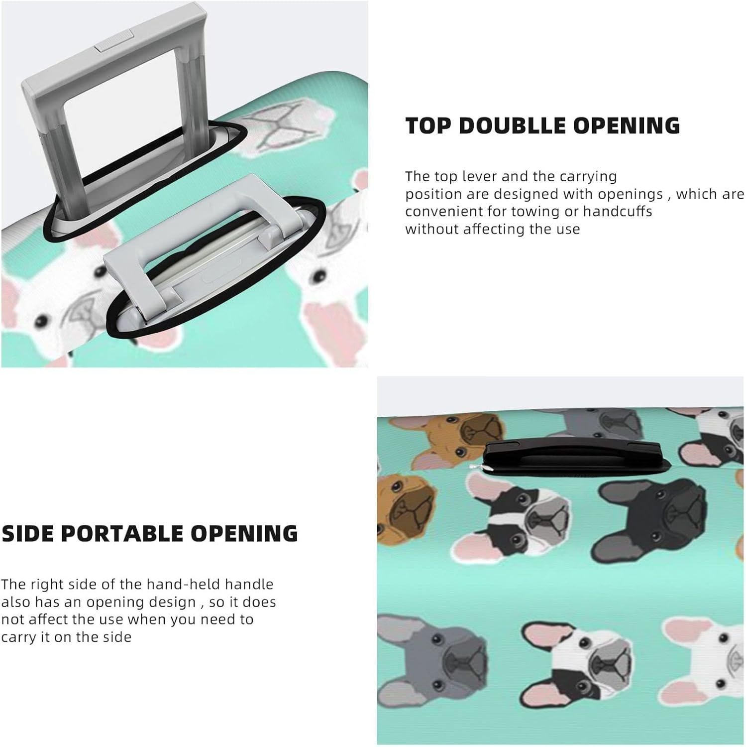 French Luggage Cover Anti-Scratch Suitcase Protector Fits 18-32 Inch Luggage image number 3