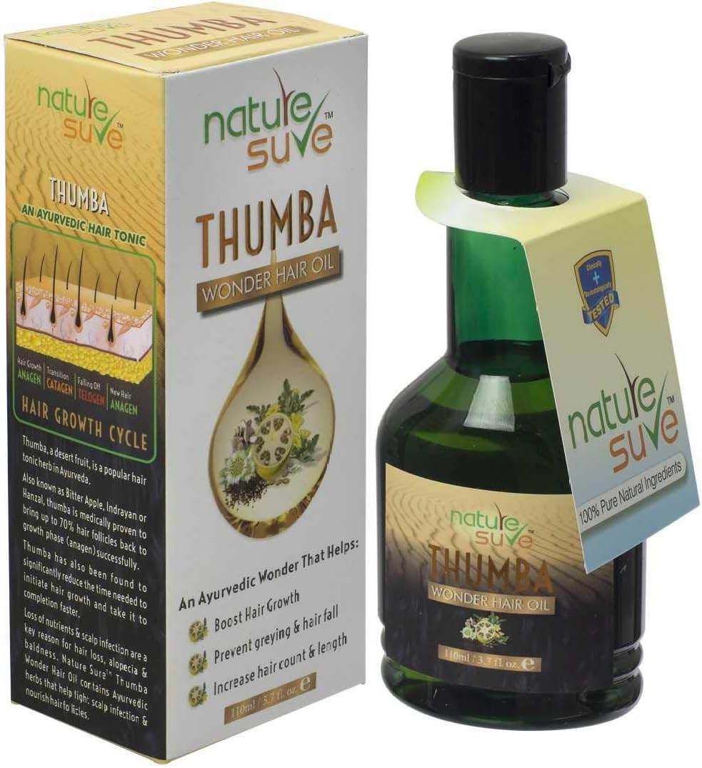 Nature Sure Combo - Thumba Wonder Hair Oil 110Ml & Jonk Shampoo Hair Cleanser for Men & Women 300Ml image number 1