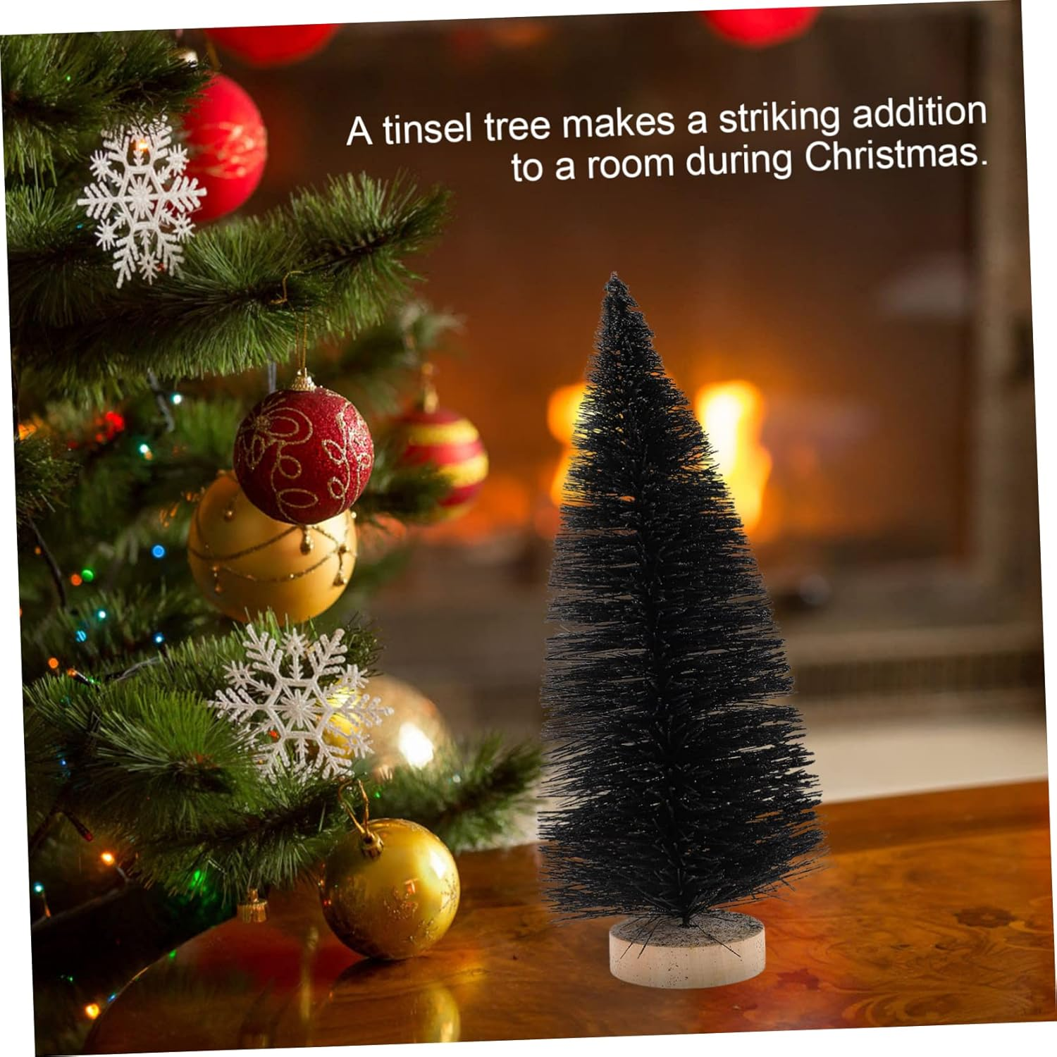 SHOWERORO Decorative Miniature Christmas Tree 25CM Sturdy Lightweight Electrical Lights and Christmas Ornaments for Holiday Home Decor image number 4