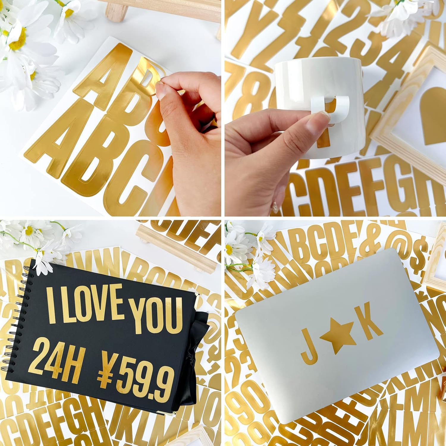 Bemeol 500 Pieces 30 Sheets Large Letter Stickers 2.5 Inch Alphabet Letter Stickers Self Adhesive Letters for Bulletin Board Mailbox Door Classroom Home Decor