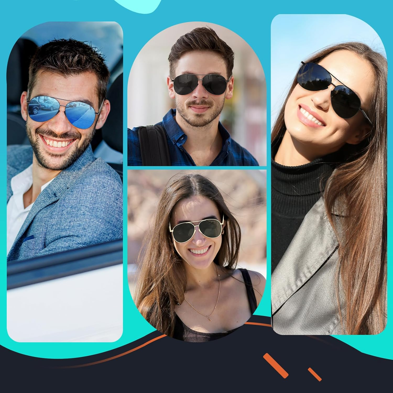 Sunglasses for Men Women Pilot Polarized Sun Glasses with UV 400 Protection Metal Frame for Driving Golf Fishing