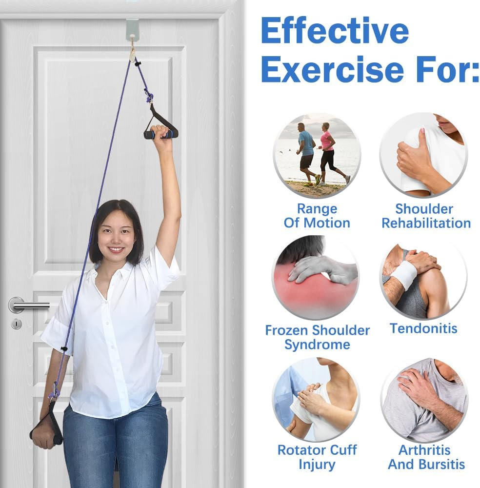 Shoulder Pulley for Physical Therapy, Pulleys for Shoulder Rehab over Door, Shoulder Pulley over the Door Physical Therapy, Door Pulleys for Physical Therapy, Arm Pulley, over the Door Pulleys image number 2