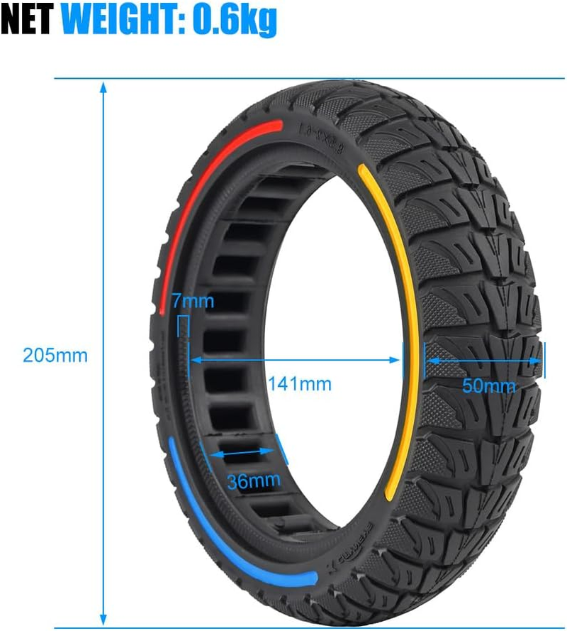 8.5X2.125 off Road Solid Tire for Gotrax GXL V2 XR Hiboy S2 Electric Scooter, Replacement Wheels 8 1/2X2 Tyre - 3 Color With Rim image number 2