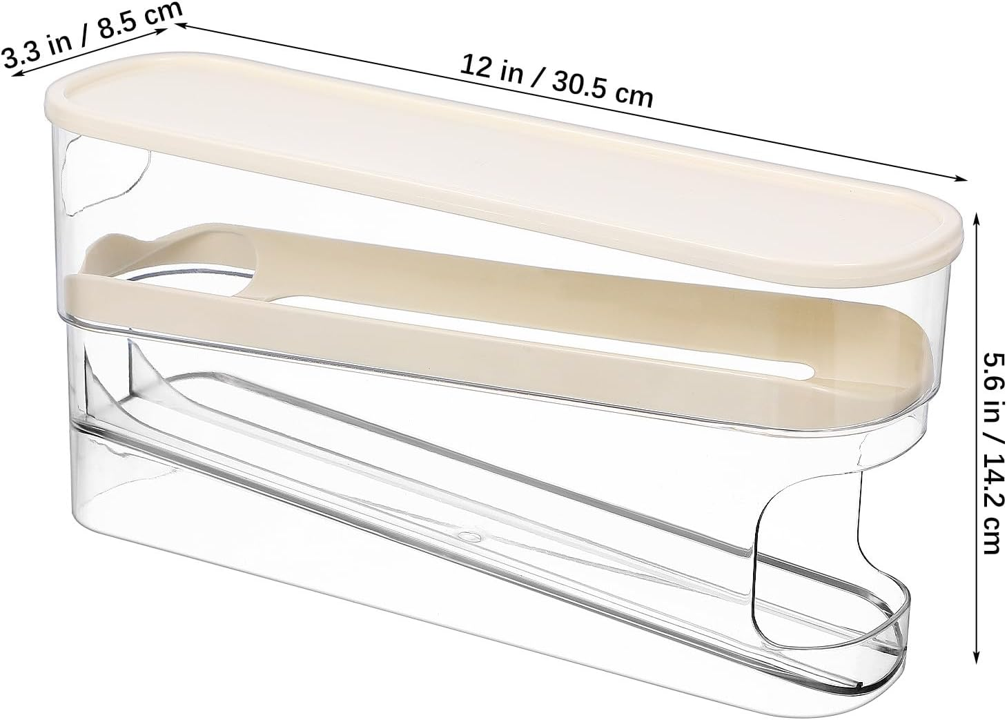 GAROZATION Egg Container Roller Dispenser with Lid Double Deck Refrigerator Door Shelf Storage Kitchen Egg Organizer Box for Home Food Storage image number 4