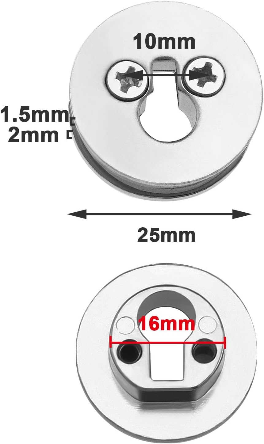 SG Store 2 Sets Glass Door Lock Sliding Showcase Exhibition Cabinet Terrarium Lock with 4 Keys 25X25Mm for Glass Cabinet Doors Doors and Windows Jewelry Cabinets image number 3