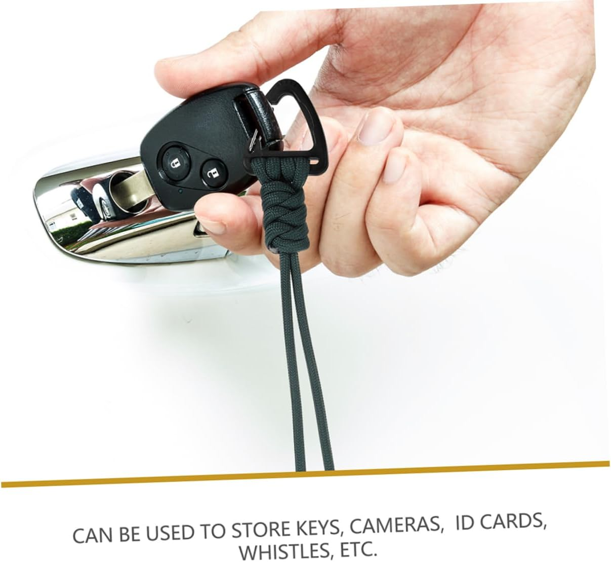 VINTORKY Braided Keychain Lanyard with Carabiner Durable Wrist Lanyard for Keys Wallets and Phones for Outdoor Use Sharp Design King Dark Green image number 3