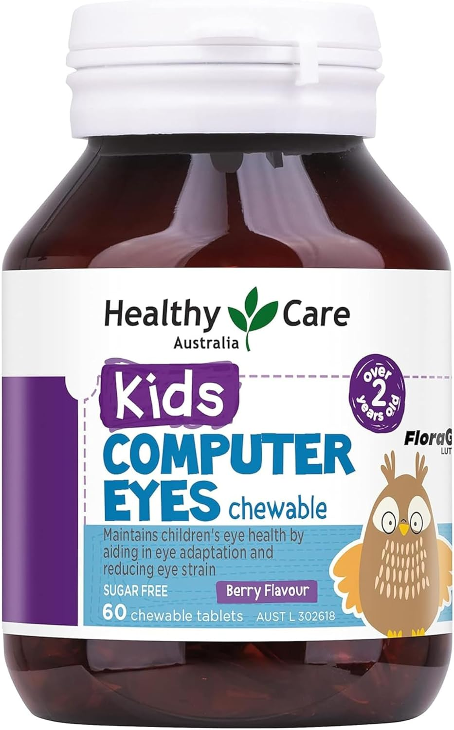 Healthy Care Kids Computer Eyes Chewable Tablets - Supports Eye Health and Provides Strain Relief - Premium Dietary Supplement - All-Natural Ingredients - 60 Tablets - Berry Flavour