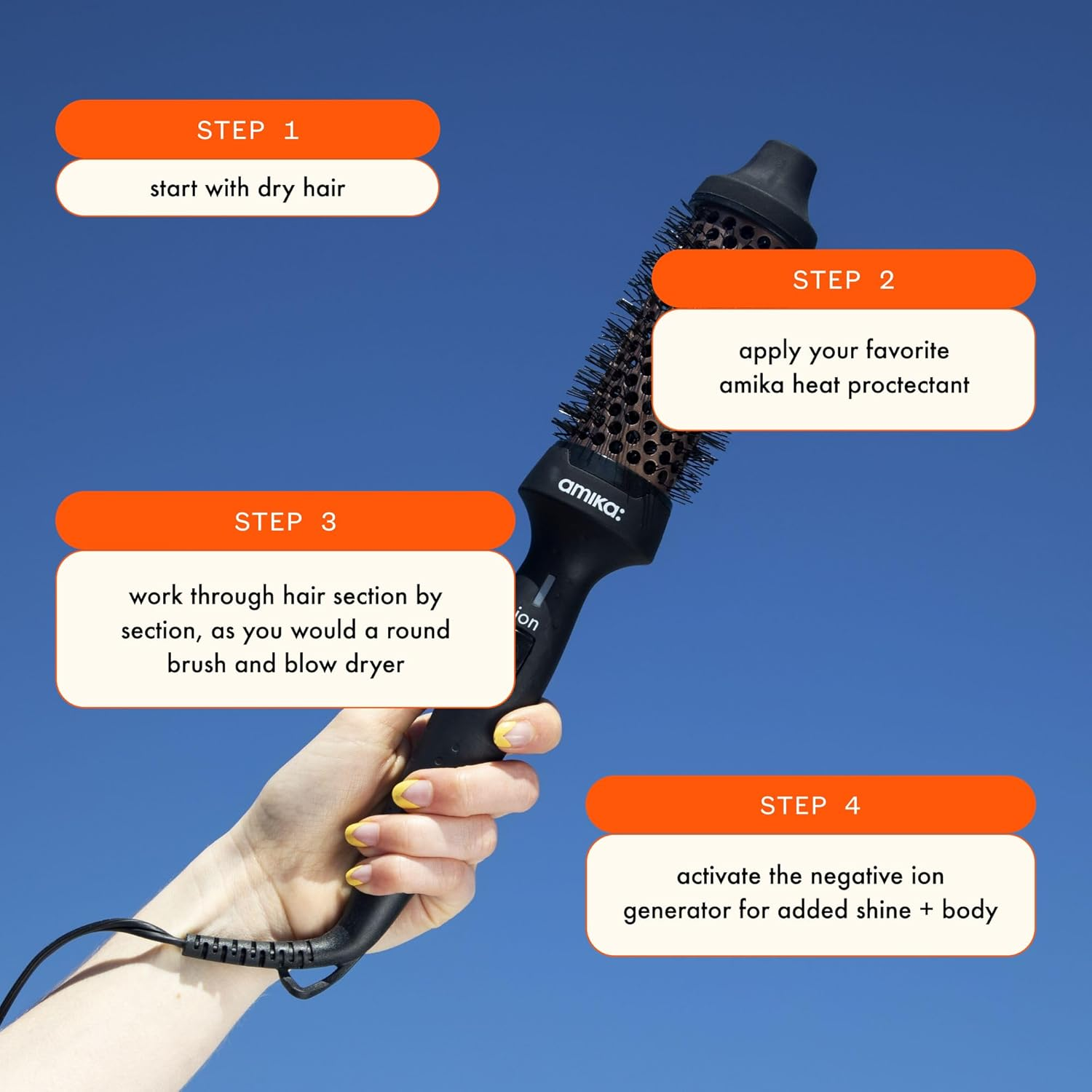 Amika Blowout Babe Thermal Brush Black