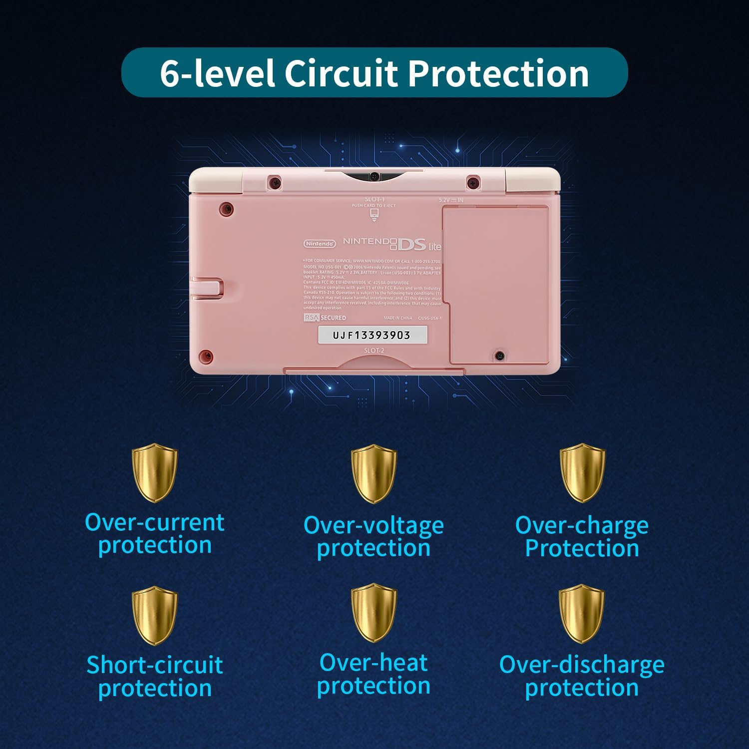 OSTENT 3.7V 1200Mah Rechargeable Li-Ion Polymer Lithium-Ion Battery Pack Tool Kit Pen for Nintendo DSL NDS Lite