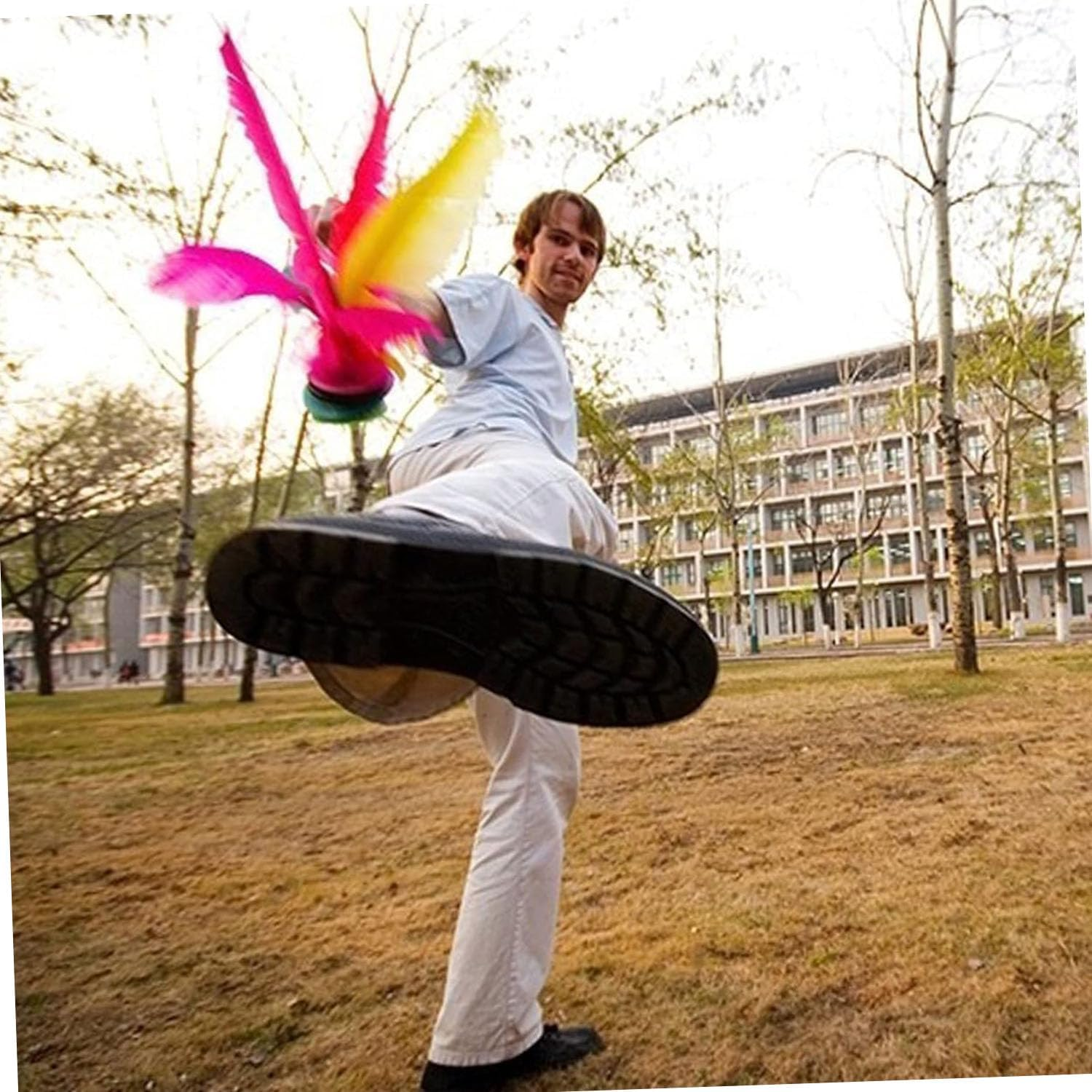 6 Pack Chinese Jianzi Shuttlecock,Colorful Feather Kicking Shuttlecock,Foot Feather Sports Toy for Indoor and Outdoor image number 6