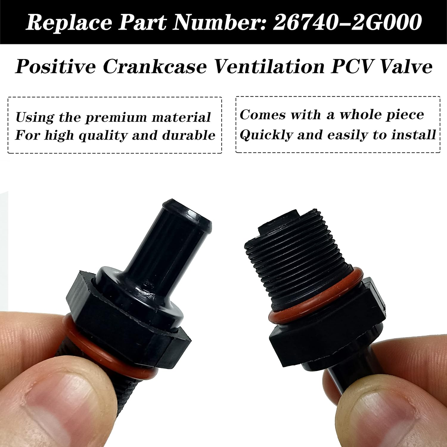 Rldym PCV Exhaust Control Valve 26740-2G000 Select for Hyundai Kia Exhaust Elantra, Santa Fe, Sonata, Tucson, Forte, Soul, Positive Crankcase Ventilation Valve OEM 267402G000, 29651, PCV490, 0450404 image number 2