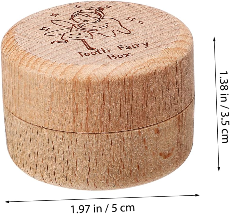 MAGICLULU Tooth Fairy Box Wooden Deciduous Tooth Storage Box for Boys and Girls Cute Design for Boys and Girls as Keepsake image number 4