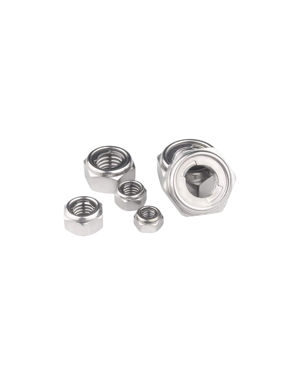 M8 Locknuts - Imscrews 304 Stainless Steel Locknuts - Durable Hardware for Home Repairs and Professional Projects Pack of 50 image number 1