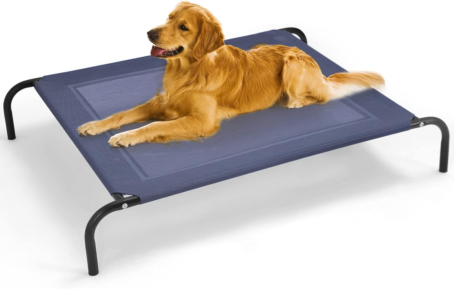 Costway Elevated Pet Bed for Large Dogs Cot Indoor Outdoor Camping Steel Frame Mat image number 2