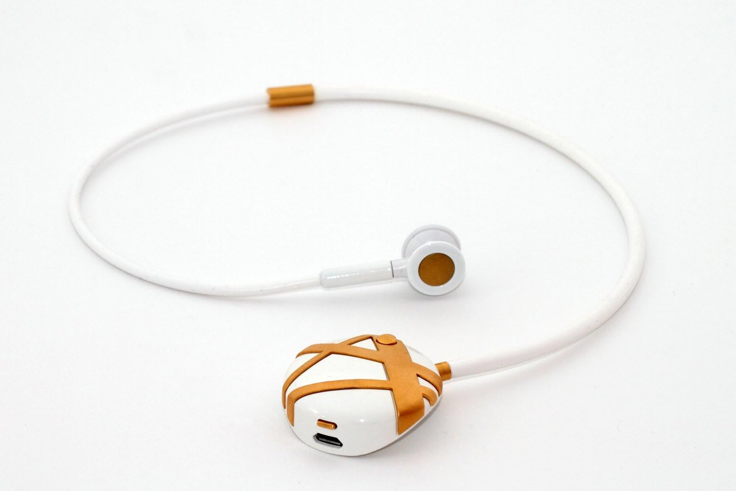 Novero Victoria Stripes White/Gold Fashion Bluetooth Headset