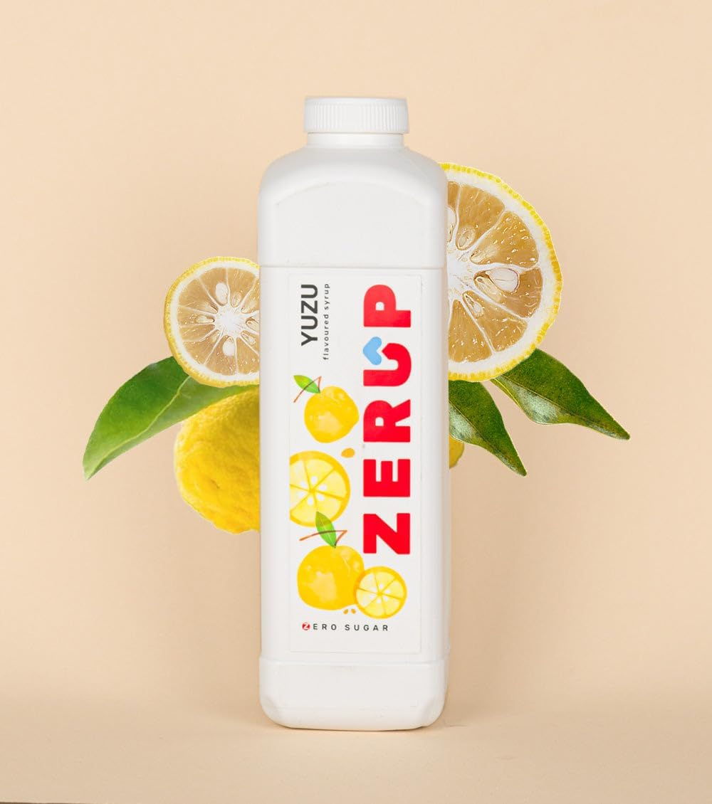 Zerup Zero Sugar Yuzu Flavoured Syrup 6 X 1L Bottles, Sugar Free Syrup, Yuzu Flavour Drink Mix, Low Calorie Flavourings for Milk Shakes, Cocktails, Teas, Gluten Free, Keto Friendly, Halal image number 3