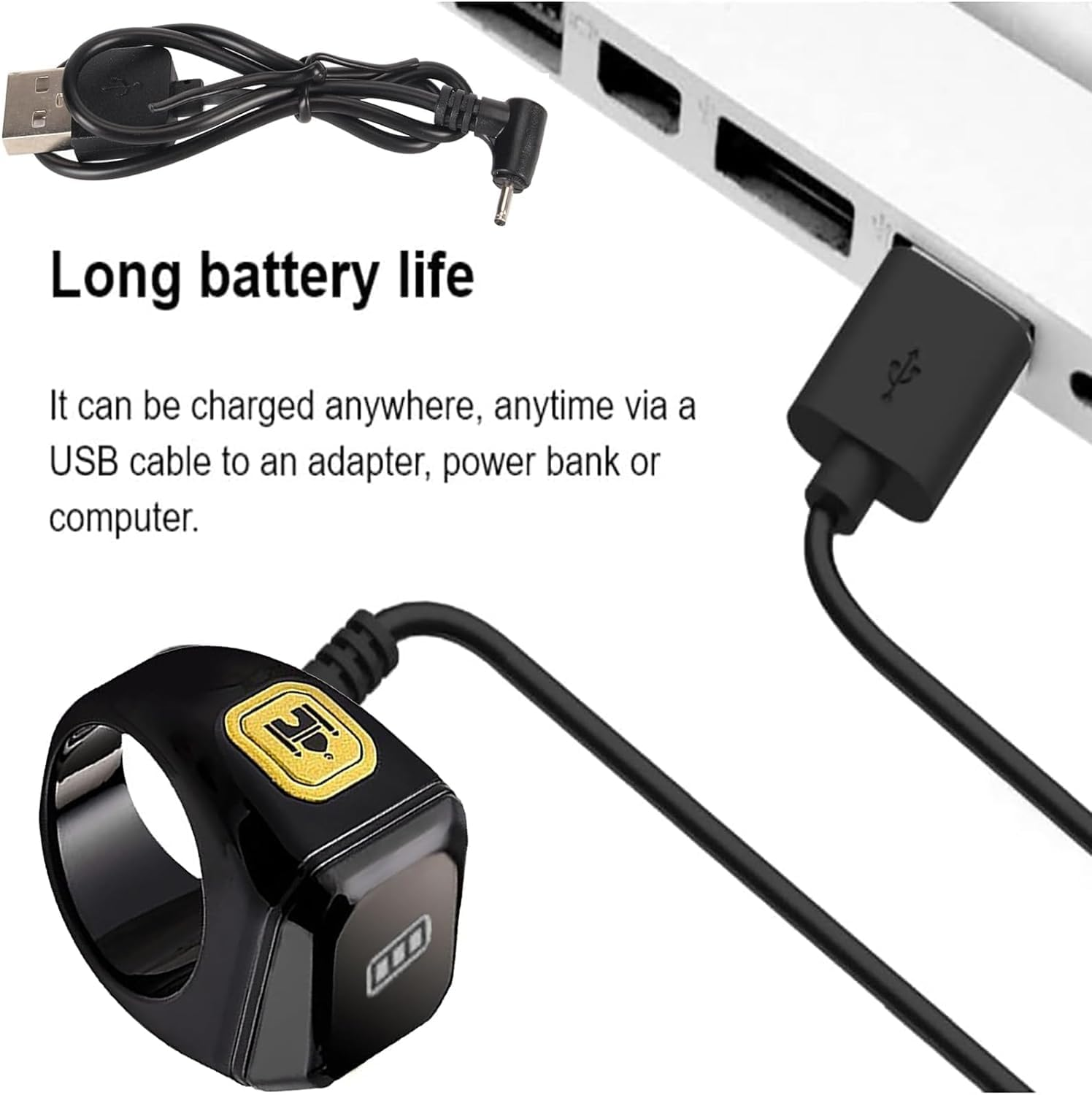 YUENTOEN Finger Tally Counter Clicker, Digital Tally Counter Ring with 0.49In Screen, APP Support, Prayer Reminders, Easy Count(Black,20Mm)