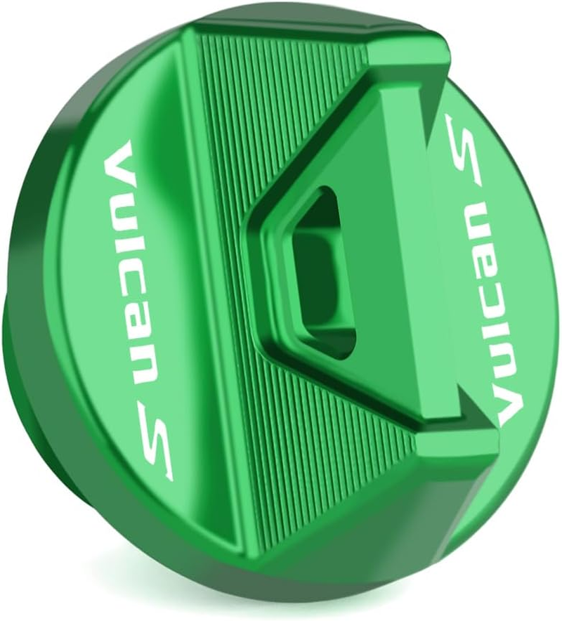 Mokiton Motorcycle Engine Oil Filler Plug Cover Screw Compatible with Compatible with K.Awasaki Vulcan S 650 2015-2020 2021 2022 2023 2024 2025 | Vulcans S650 Accessories (Green) image number 1