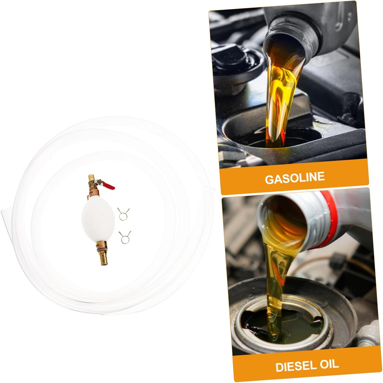 Truck Car Oil Tank Siphon Pump Manual Pump Petrol Conduction Hose Essential image number 1