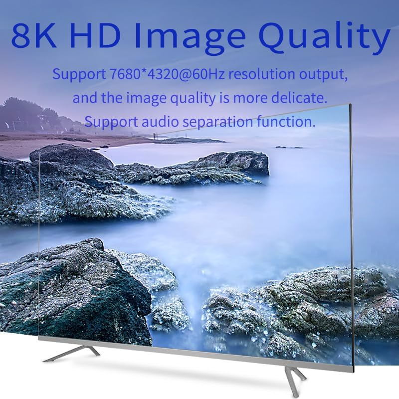 Diaogenlee 8K HDMI 2.1 Splitter 1 in 2 Out 4K120Hz, Compatible with Xbox Series X, PS4 Pro, PS5, Blu-Ray Player image number 6