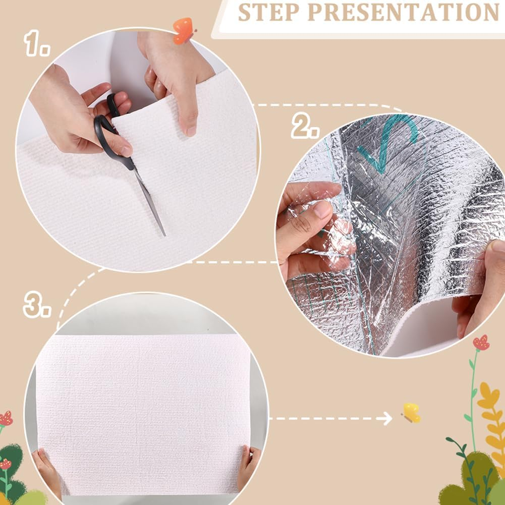 HOBBIESAY 1Roll Floral White Cat Scratch Mat 15.75&times;78.74&times;0.12" Cats Claws Scratchs Pads Trimmable Cat DIY Climbing Cats Scratch Mat Couch Protector from Pet Claws for Furniture Couch or Wall Protector image number 1