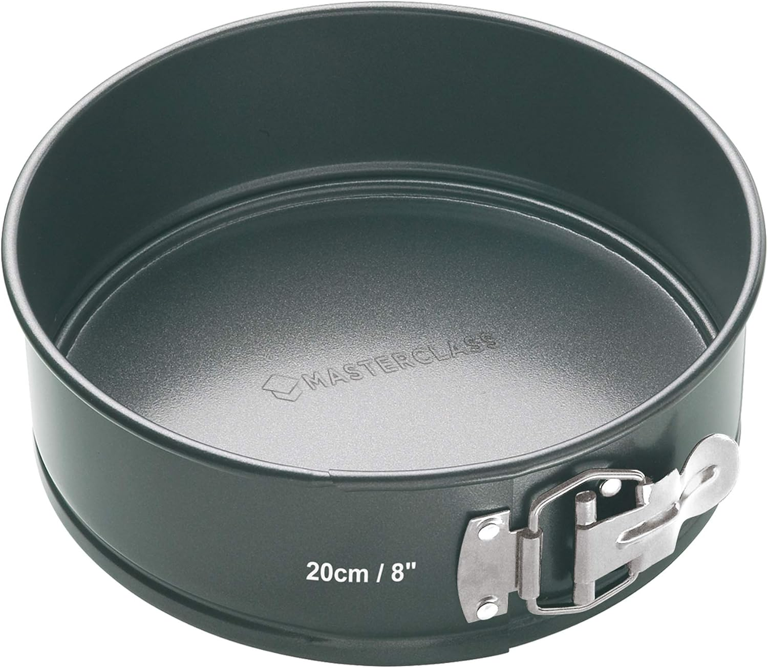 Masterclass KCMCHB45 30 Cm Springform Cake Tin with Loose Base and PFOA Non Stick, Robust 1 Mm Carbon Steel, 12 Inch Extra Large round Pan, Grey - 20 Cm