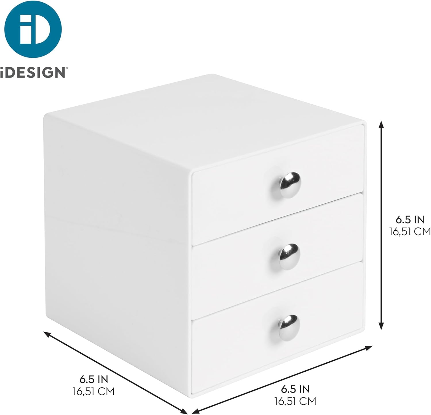 Interdesign 35301EU Makeup Storage Drawers, Plastic Desktop Drawer Organiser, White image number 4