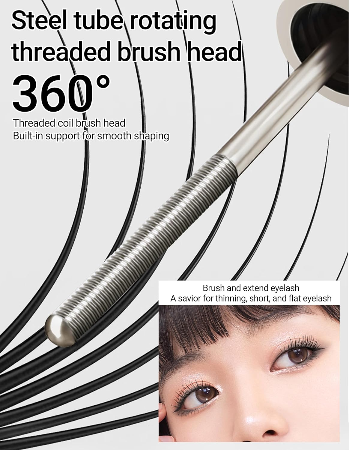 Erinde Eyelash Primer, Volumizing & Lengthening Waterproof Mascara Base, Strengthens Lashes, Smudge-Proof, Long-Lasting, Nourishing Formula for Enhanced Mascara Results, Black - Dark Brown image number 3