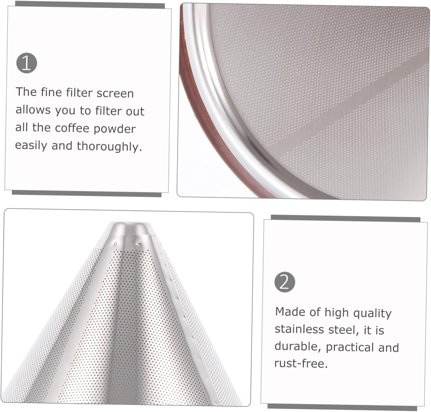 ARTIBETTER 2Pcs Stainless Steel Dripper Handheld Filter Cup for Tea Slag for Coffee Accessories and Espresso Brewing image number 6