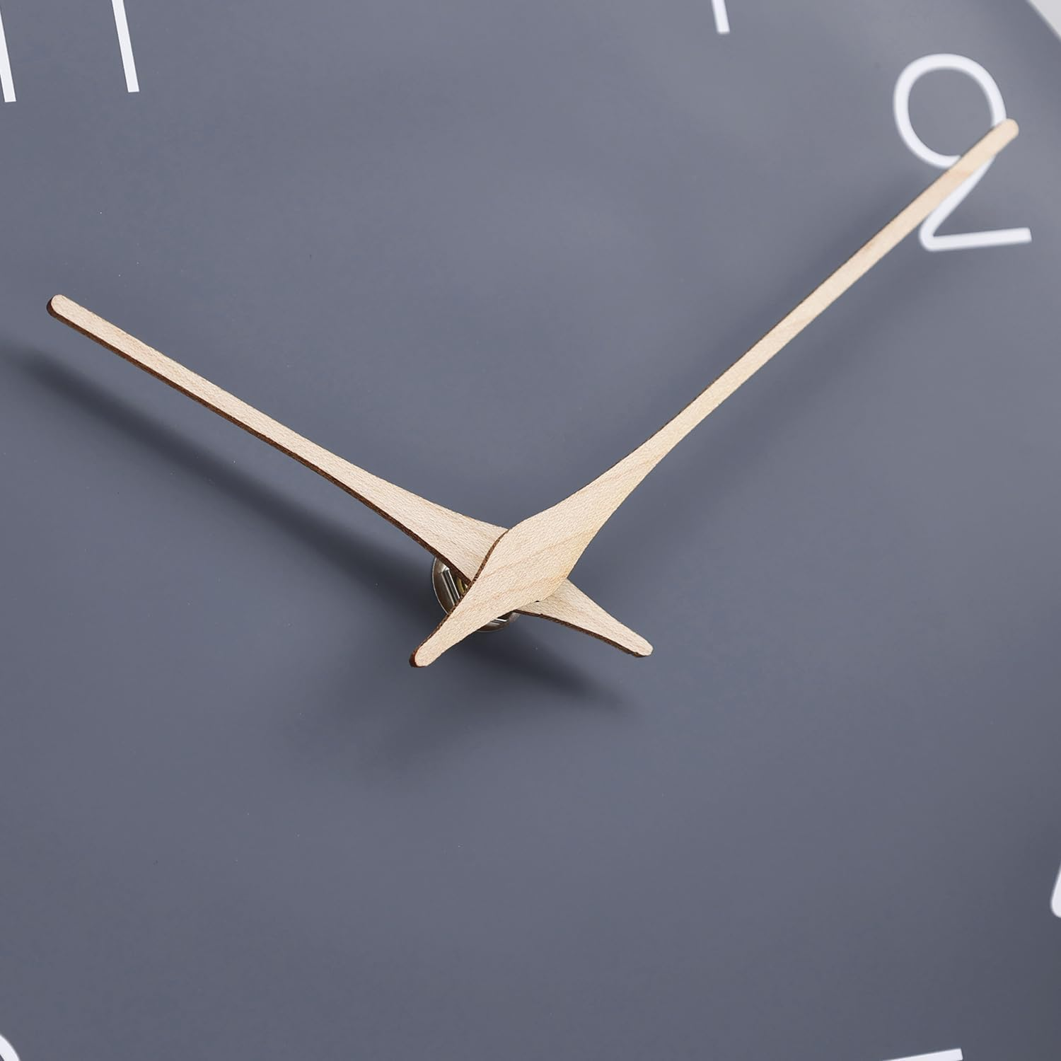 Wall Clock 10 Inch Grey Silent Non Ticking Wall Clocks Battery Operated - Simple Minimalist Wooden Clock Decorative for Kitchen,Home,Bedroom,Living Room, Office image number 5