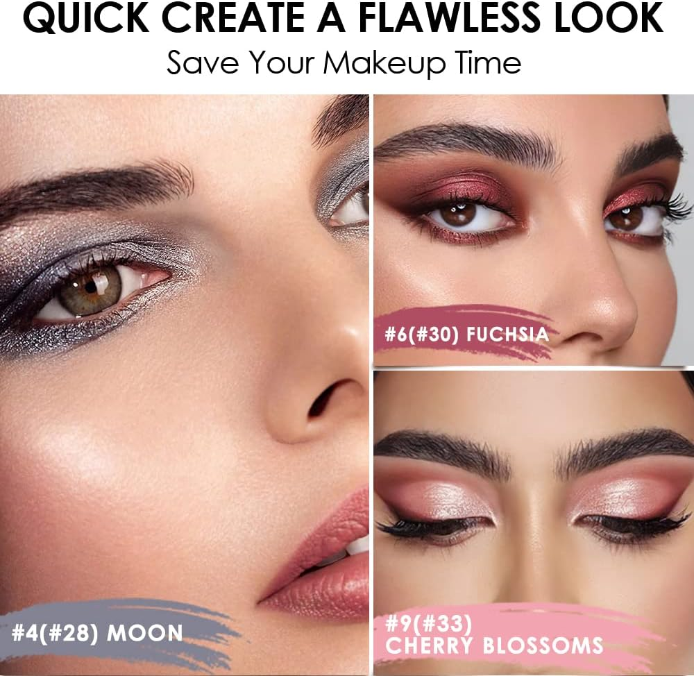 FOCALLURE 3 Pcs Cream Eyeshadow Sticks, Shimmer Eyeshadow Pencil Crayons, High Pigmented Crease-Proof Eye Shadow Brightener Sets, Long Lasting Waterproof Eye Shadow Highlighter, Cinnamon Night image number 4