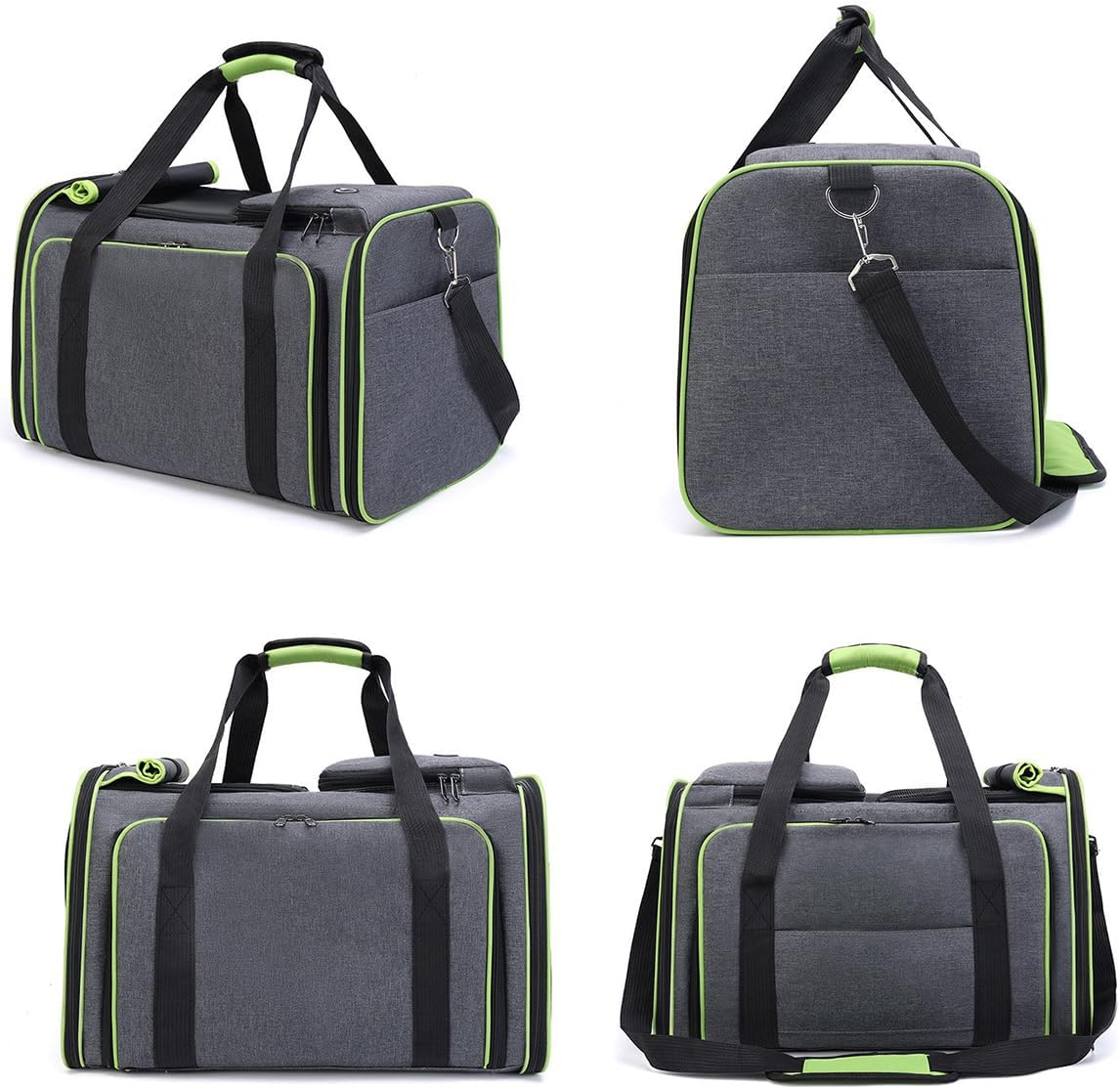 2 Sides Travel Expandable Pet Carrier Bag (Large), Airline Approved Soft-Sided Cat Carrier with Pad & Pocket & Removable Shoulder Strap image number 4