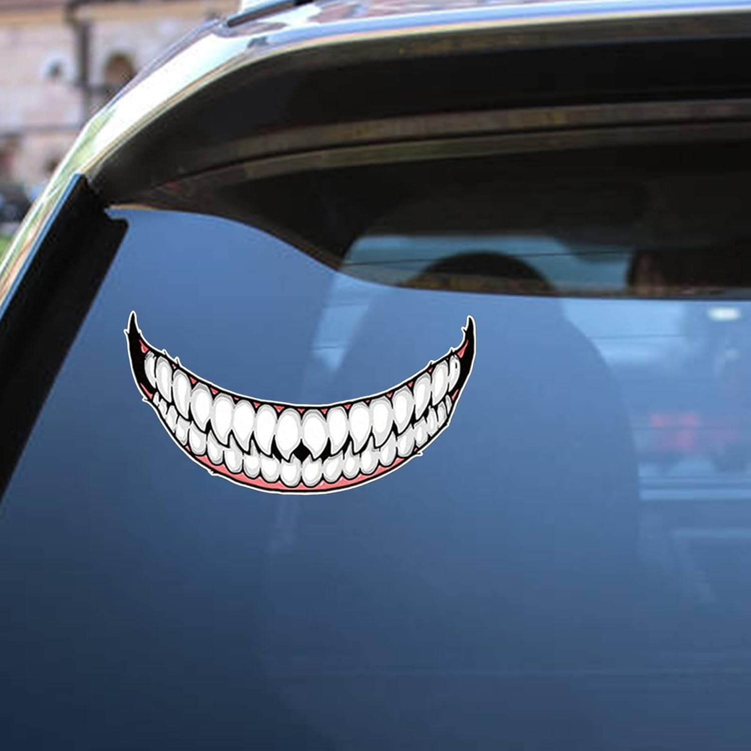 Royalo Helmet Decorative Decals - Smile Teeth Stickers for Car and Motorcycle - DIY Self-Adhesive Shark Teeth Decals image number 1