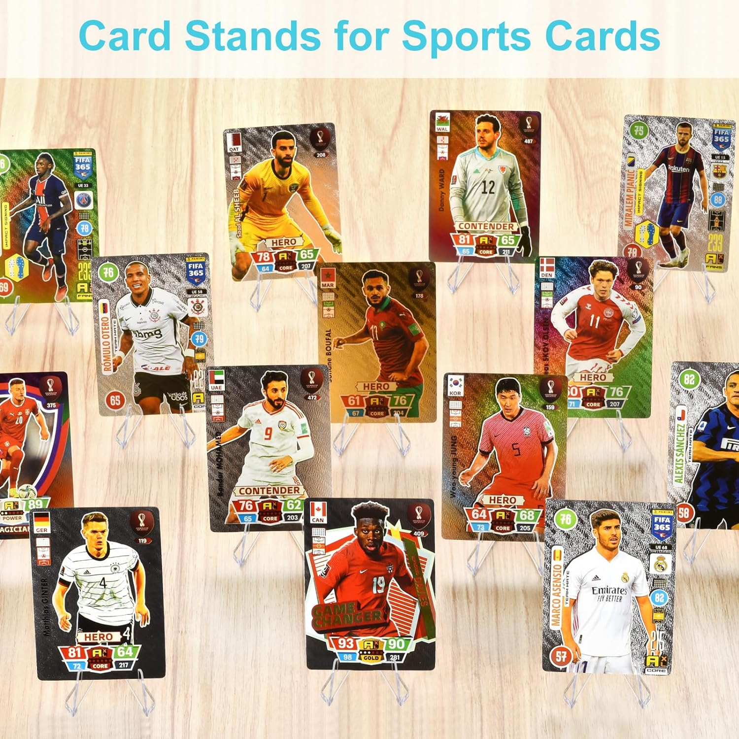 30 Packs Card Display Stand, Sturdy and Stable, Premium Acrylic Sports Card Holder, Versatile Use, Clear Mini Easel Stand, for Challenge Coins PSA Graded Baseball Trading Cards(2.2 Inch) (30Packs) image number 5