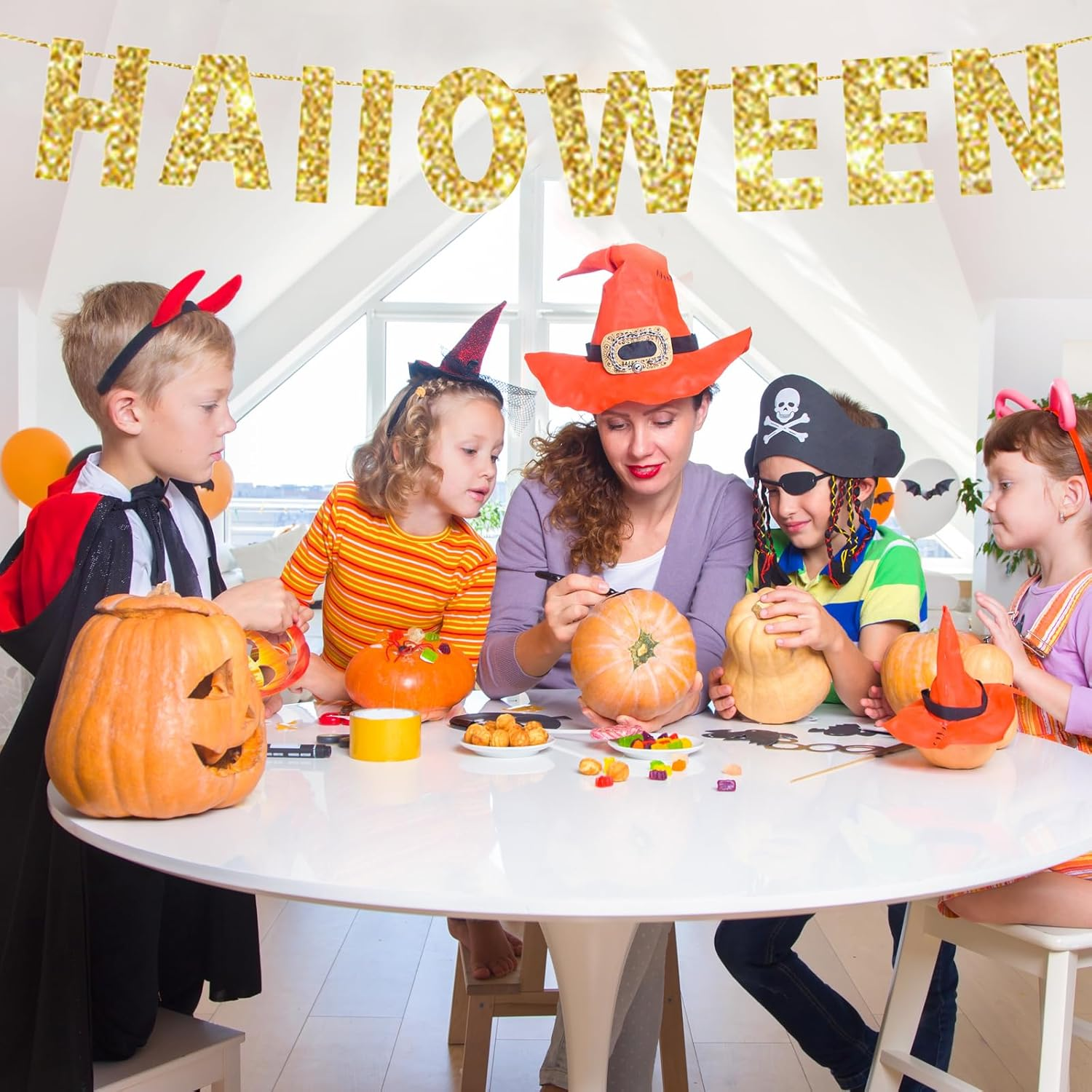 112 PCS DIY Glitter Banner Kit - Customizable Gold Letter Banners for Parties, Birthdays, Graduation, Wedding & Baby Shower - Hanging Decorative Sign with Sparkly Letters (Gold