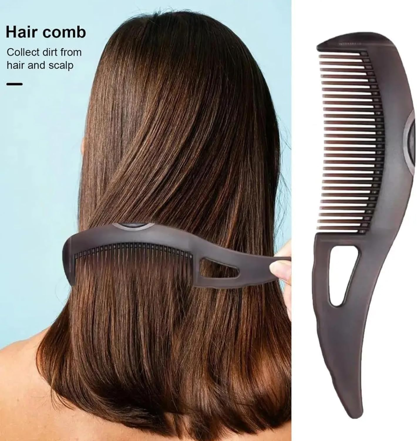 Dandruff Comb Energy Massage Hair Dressing Comb, 3Pcs Hollow Tooth Hairbrush Dandruff Comb,Scalp Sweep Detoxing Combs,Steel Fine Tooth Dandruff Remover Combs for Women image number 6