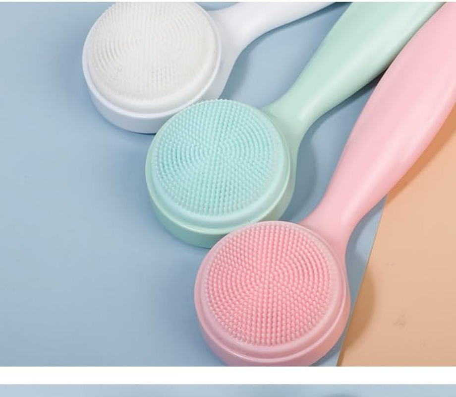 3 Pack Silicone Manual Facial Cleansing Brush Skin Friendly Face Scrubber Exfoliator Soft Bristles Waterproof Makeup Skincare Removal Applicator for Blackheads Cleansing Brush (Style1, One Size) image number 4