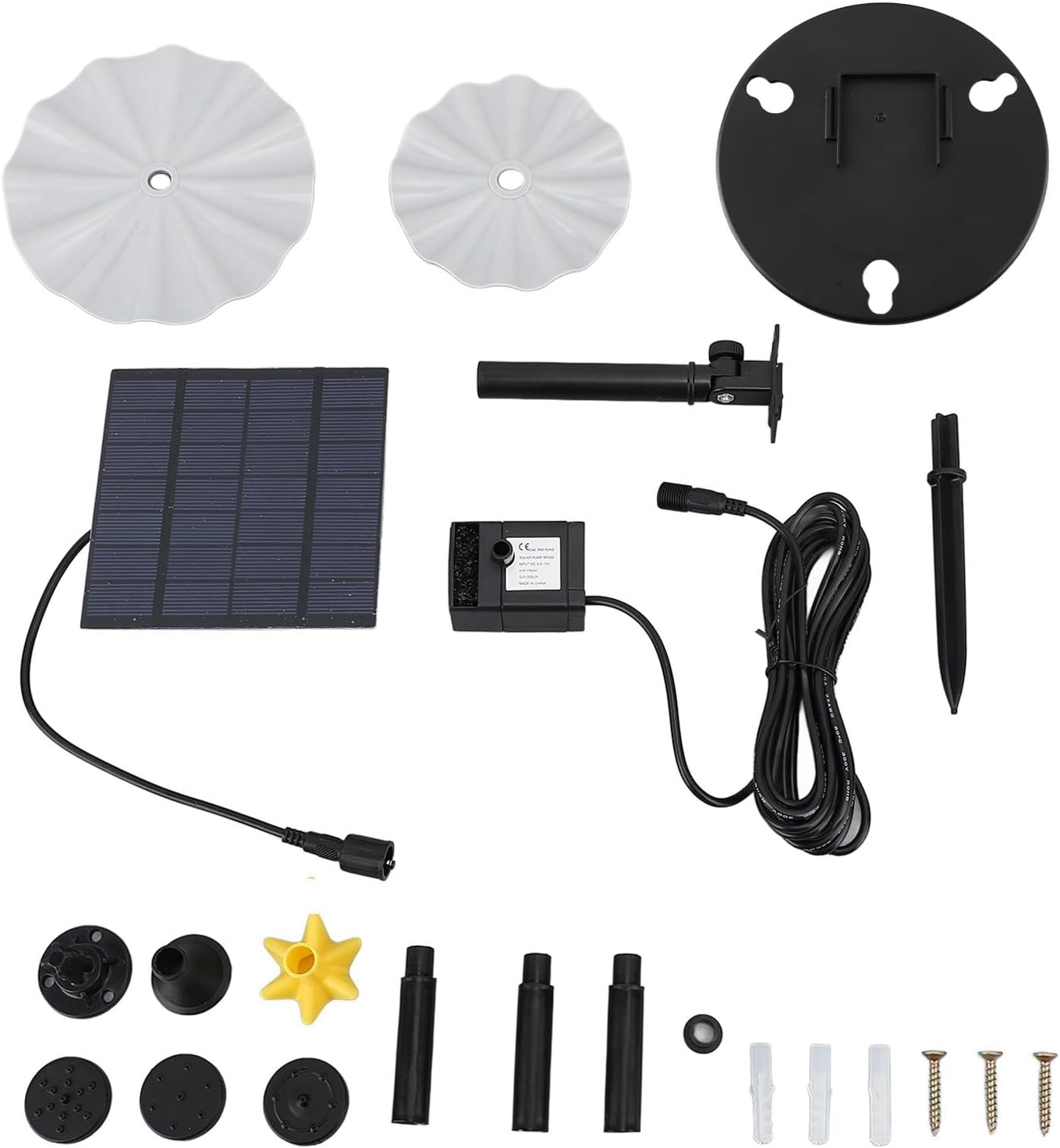 Solar Water Pump Kit, Solar Fountain Pump, Bird Bath Fountain Pump for Bird Baths, Gardens, Backyards, Swimming Pools, Fish Tanks, Etc image number 1